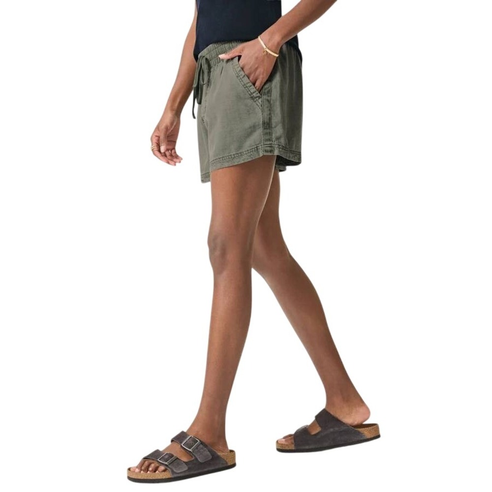 Splendid Campside Shorts Size Small Linen Lyocell Blend Drawstring Side Stripe